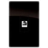 Conjunto Tomada RJ45  4x2 - Novara Preto Brilhante Cromado